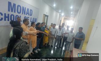 Taking Oath for tobacco free india at monad university on date 27 august 2024